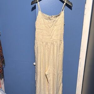 H&M Cream Sleeveless Jumpsuit
